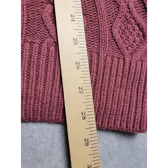 Fossil Sweater Womens M Mauve Berry Pullover Crewneck Cotton Angora Blend Soft - Picture 9 of 10